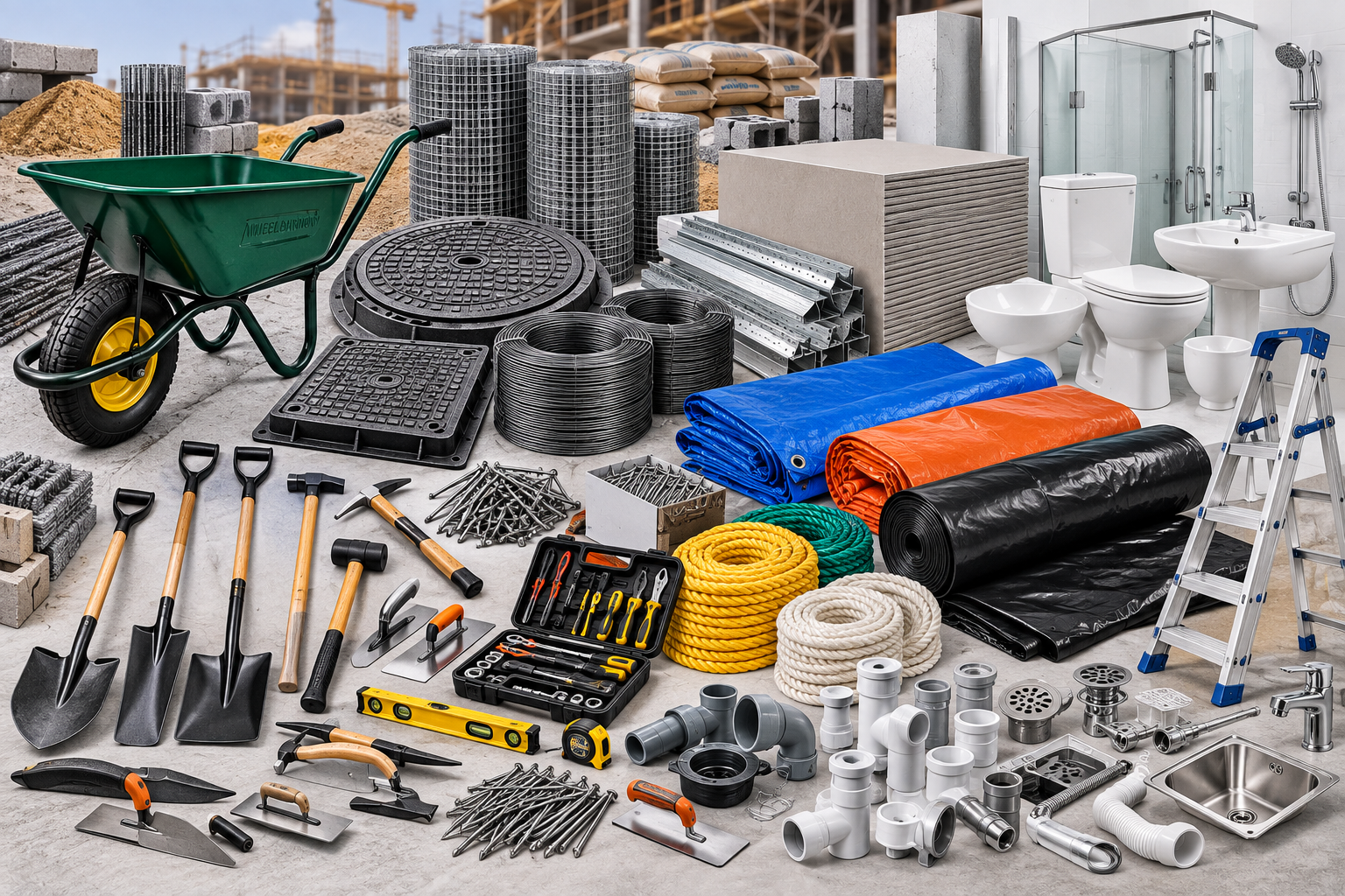 BULDING MATERIALS AND CONSTRUCTION SITE MATERIALS