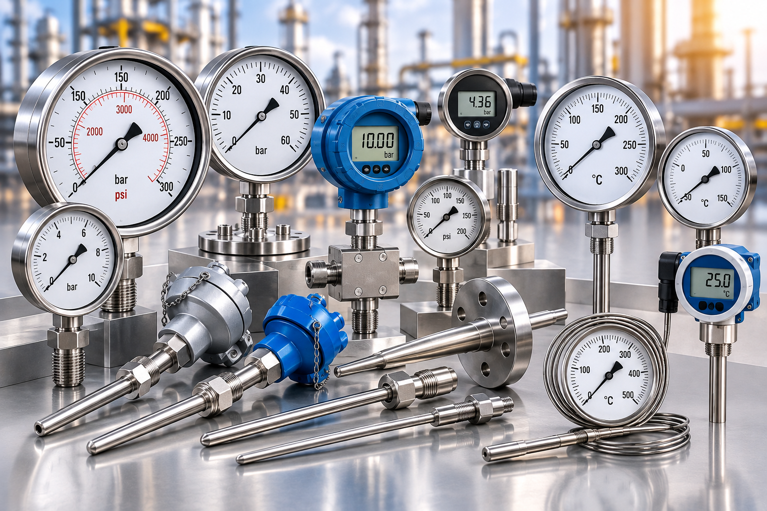 PRESSURE & TEMPERATURE GAUGES